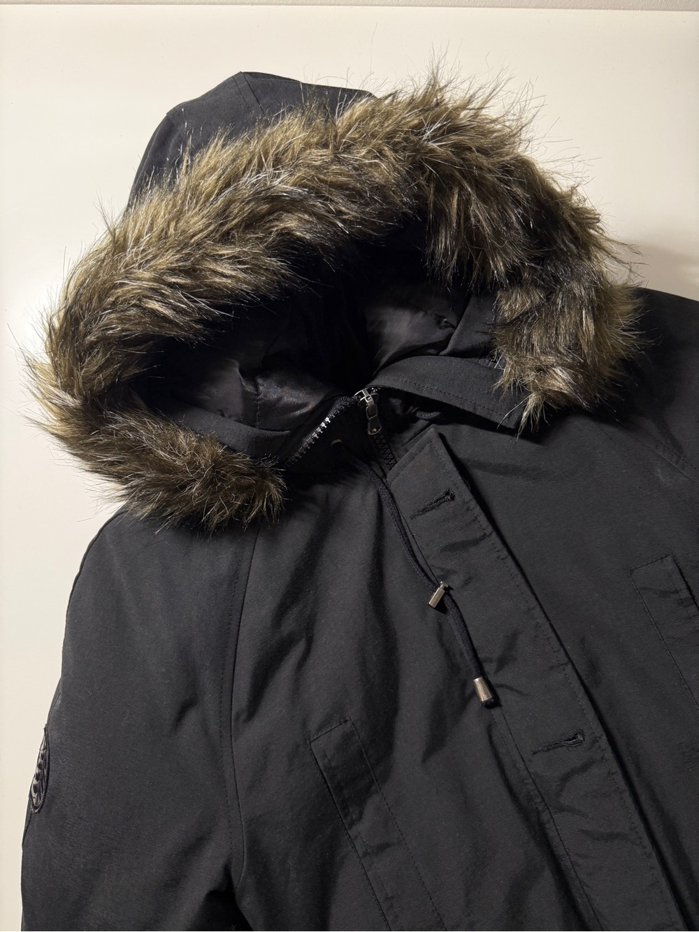 BRAND NEW Simons Twik Black Jacket with Faux-Fur Trimmed Hood